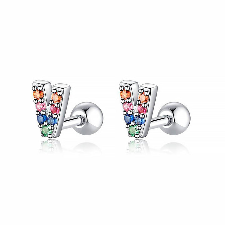 Collection of personalized gold plated initial hoop earrings in various letters.