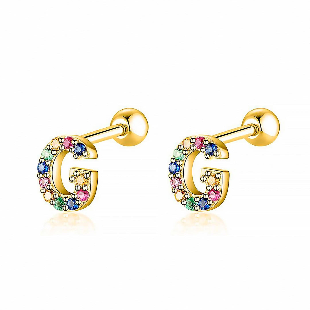 Rhinestone embellished 'H' letter hoop earrings, sparkling women's personalized jewelry.