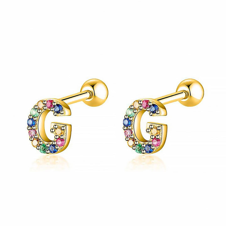 Rhinestone embellished 'H' letter hoop earrings, sparkling women's personalized jewelry.