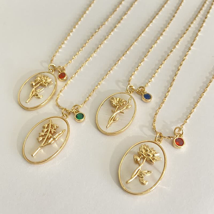 Personalized women's silver jewelry: birth flower & birthstone necklace, a truly unique gift idea.