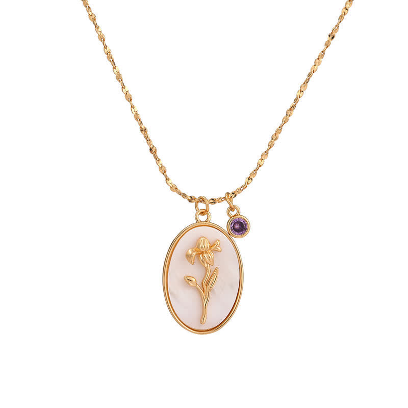 Custom birthstone flower necklace for women, elegant silver jewelry, a unique personalized gift.