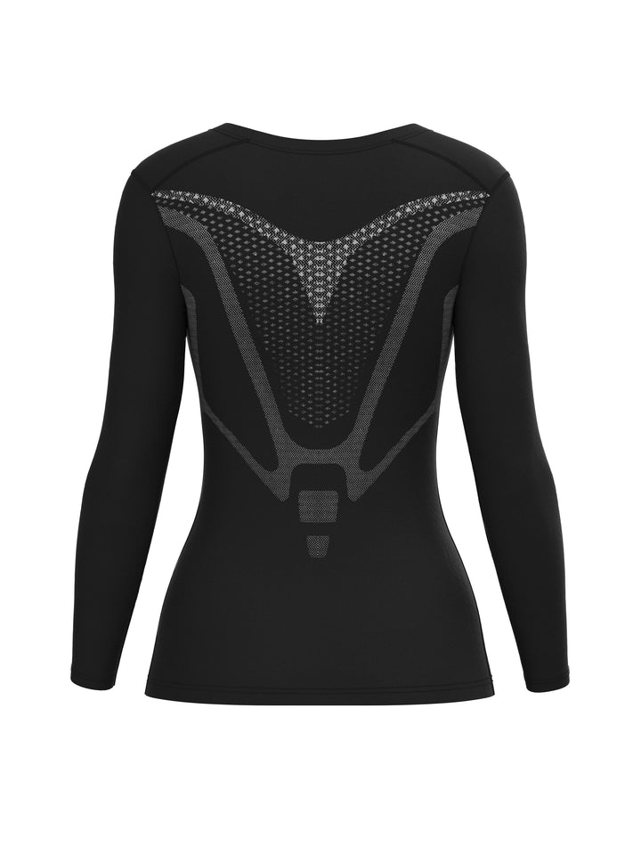 Athletic wear: Women's elegant long sleeve sport top, quick-dry fabric, perfect for active lifestyle