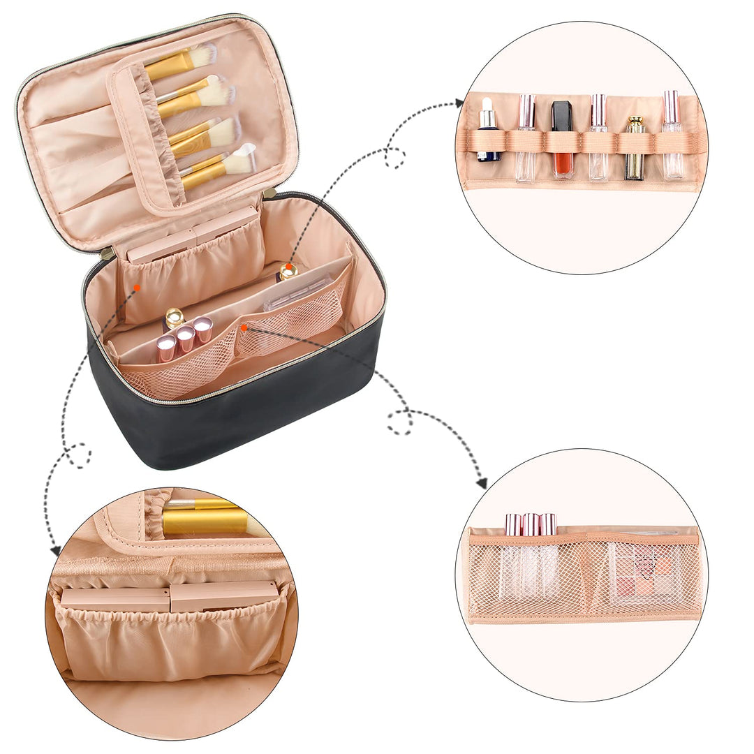 Women's travel accessory, a versatile makeup organizer bag with ample storage capacity