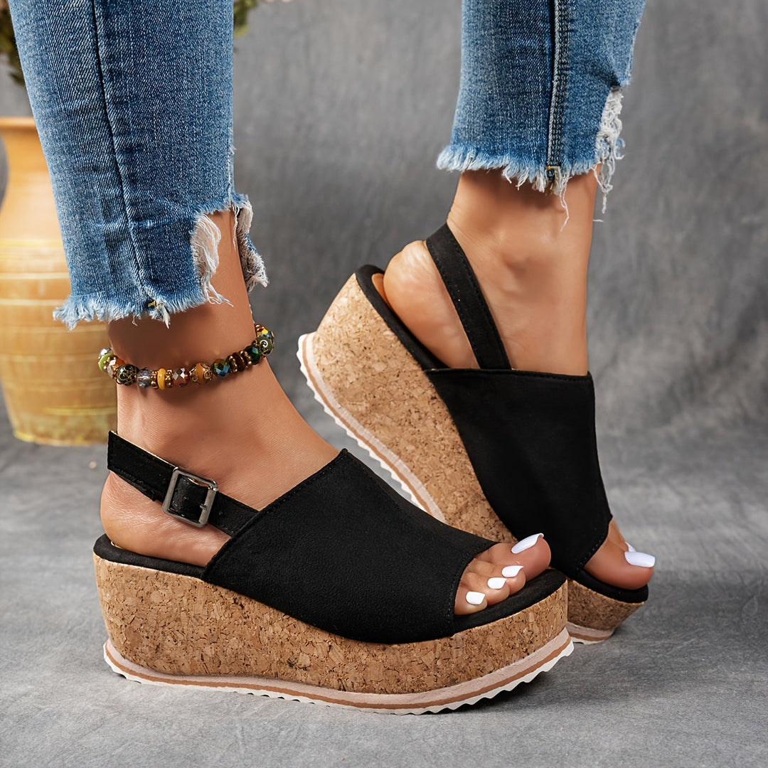Women's platform adjustable buckle sandals for comfortable, effortless summer style.