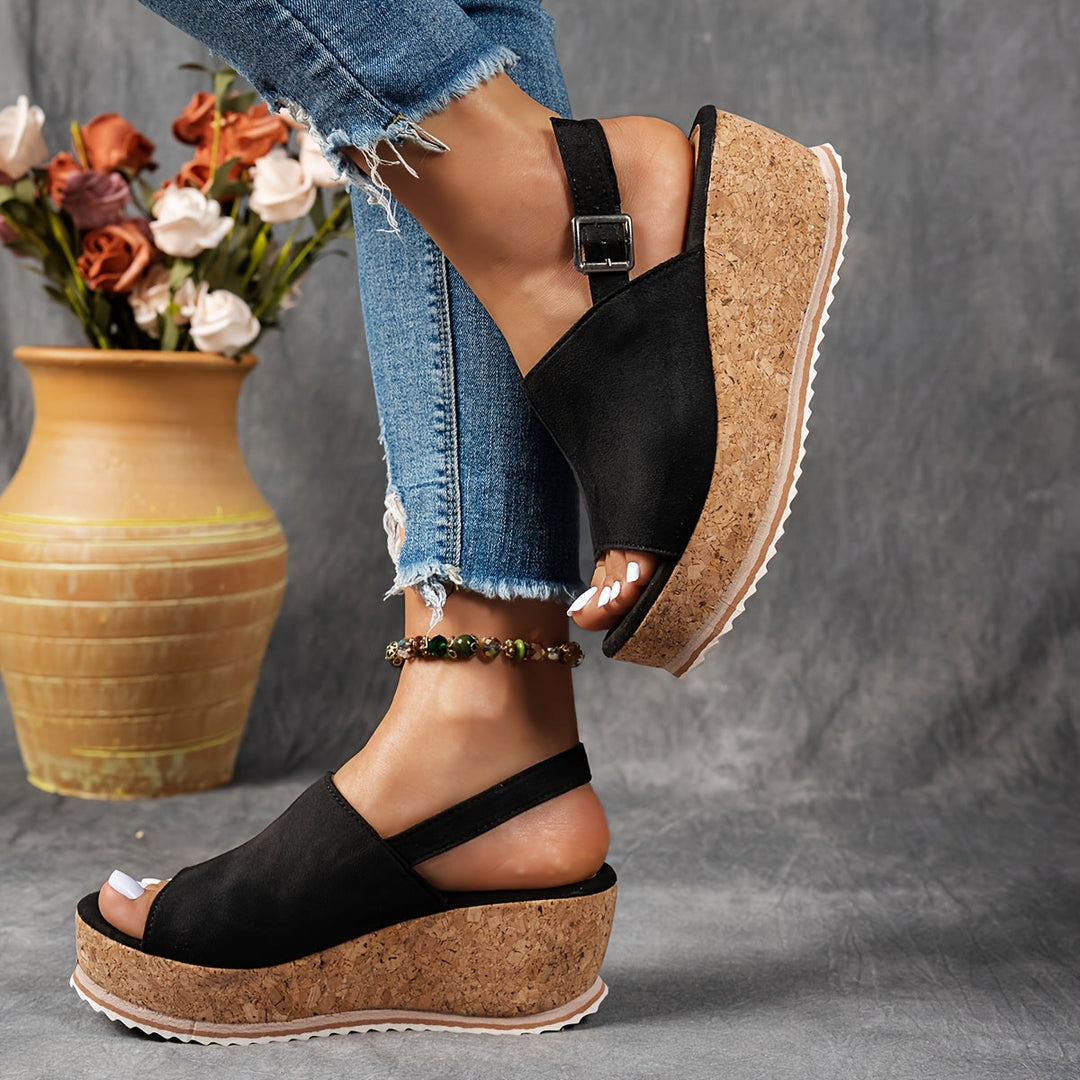 Versatile women's platform adjustable sandals, offering comfortable and chic summer footwear.