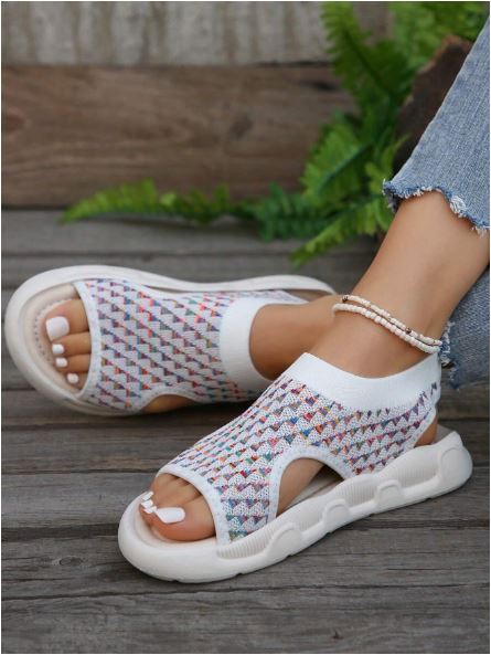 Everyday women's platform sandals, open toe. Slip-on casual walking shoes for comfort & style.