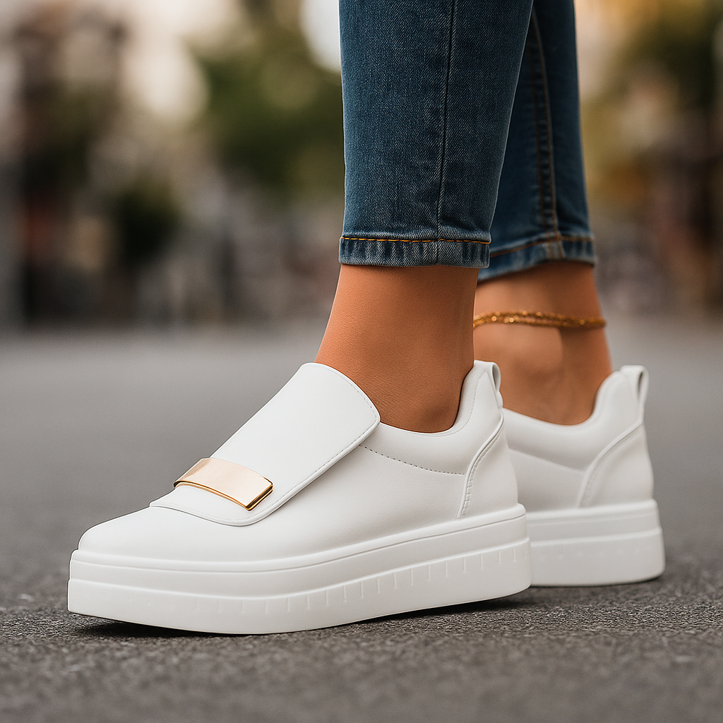 Women's platform sneakers with orthopedic comfort, ideal for all-day wear.