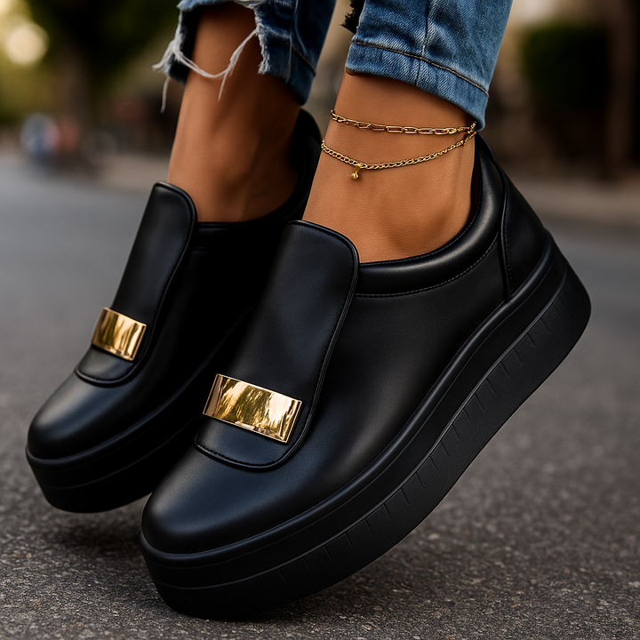 Comfortable orthopedic platform sneakers for women, perfect for walking & casual wear.