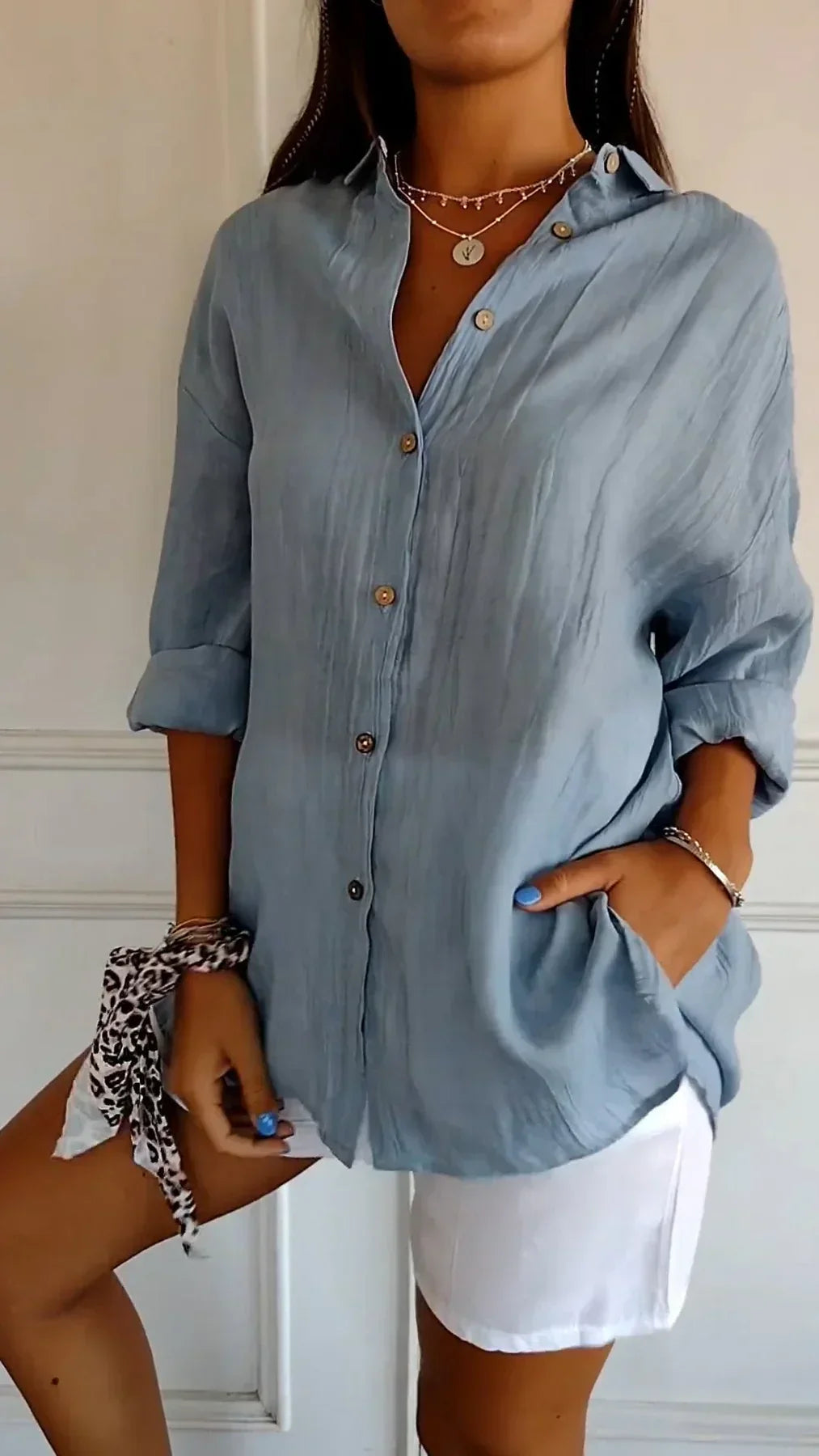 New arrival: Women's Elodie pleated lightweight blouse. Your go-to for effortless style and comfort.