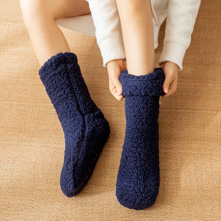 Women's warm winter socks, plush and cozy mid-calf. Provides no-slip comfort; a perfect gift idea.