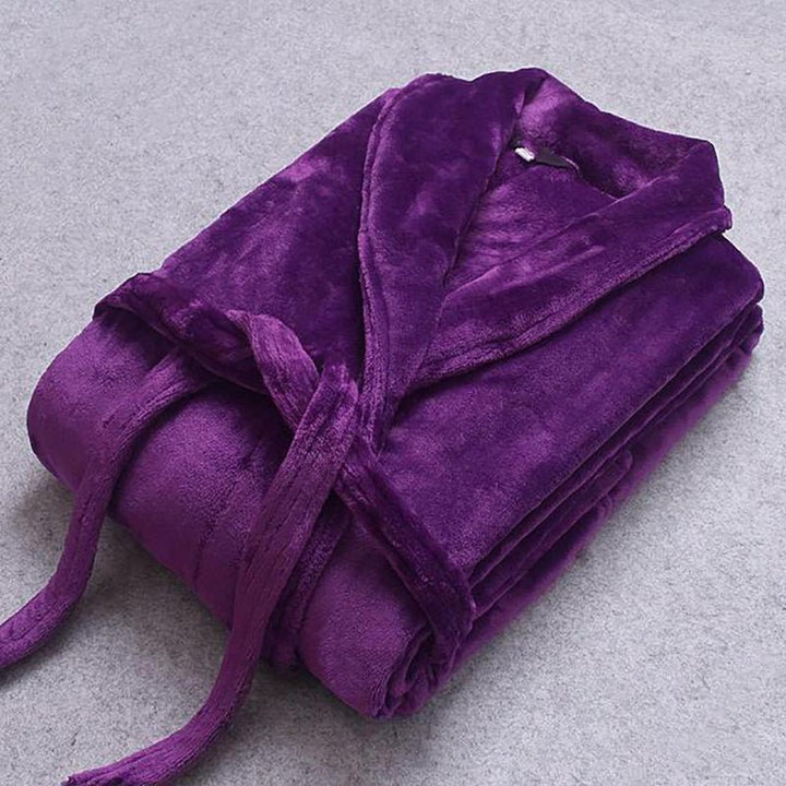 Women's cozy plush winter robe, perfect for loungewear, spa, or cold mornings.