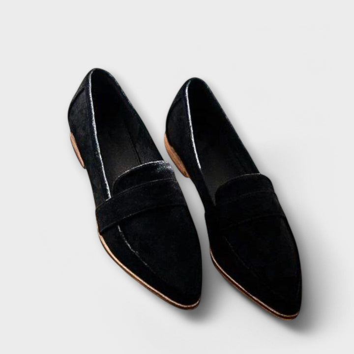 Comfortable women's slip-on flats with a chic pointed toe, versatile for daily wear.