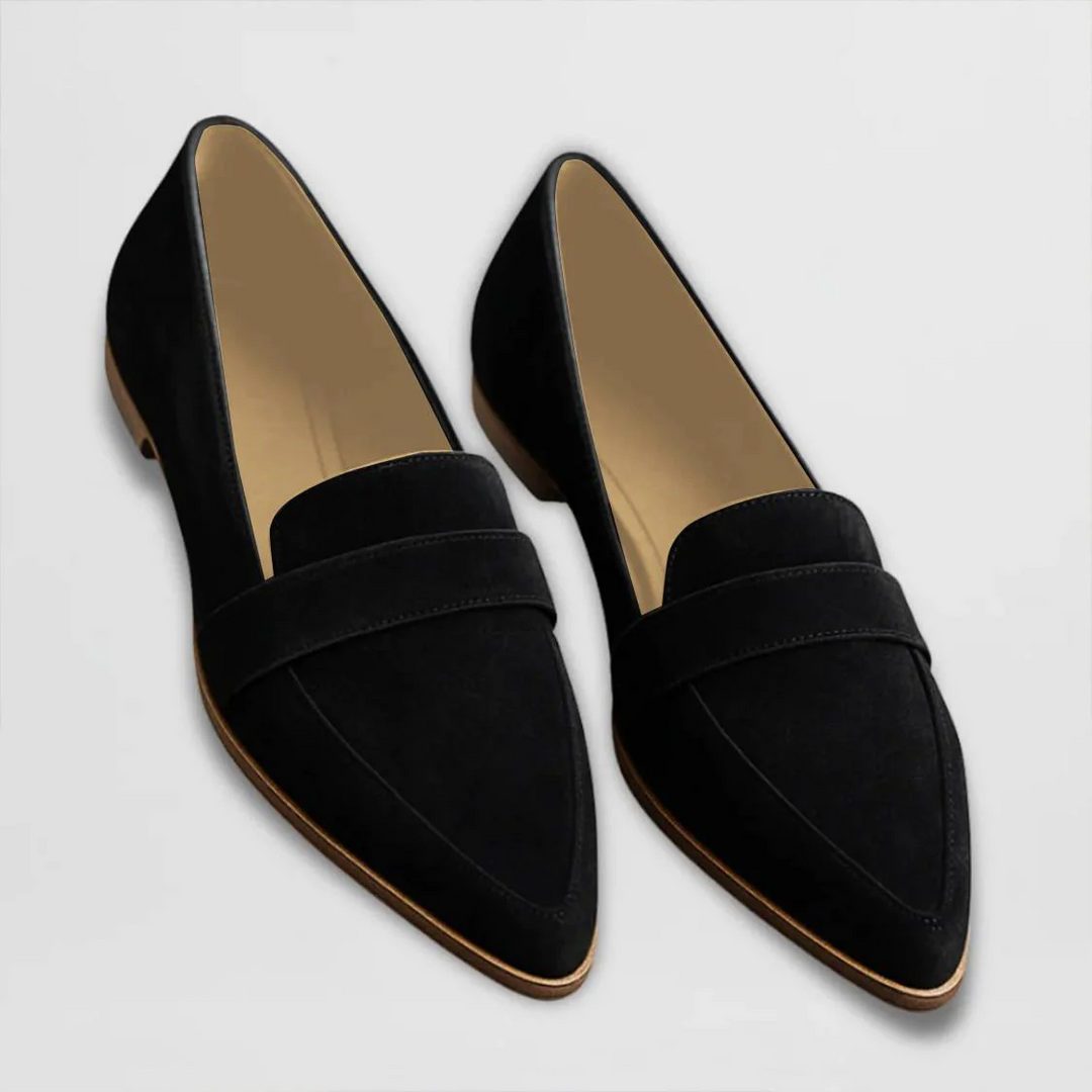 Professional women's slip-on flats: pointed-toe design, great for office wear and long-lasting comfort.