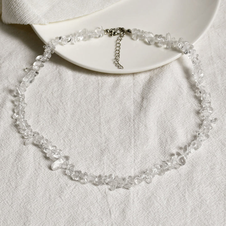 Elegant polished crystal pendant necklace for women, a timeless natural stone accessory.