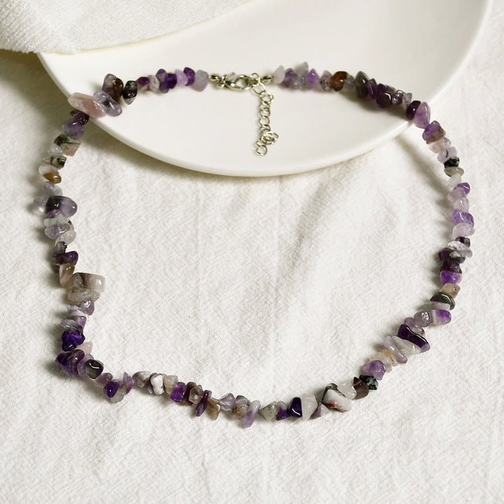 Polished crystal pendant, natural stone necklace, adjustable for women, a perfect gift.