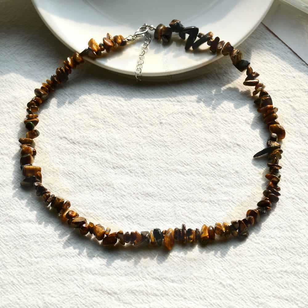 Polished crystal pendant with delicate chain, natural stone necklace for women.