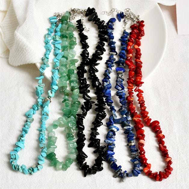 Polished crystal pendant, natural stone necklace for women, a touch of sophistication.