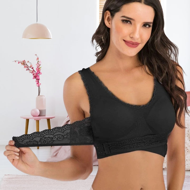 Women's PosturaFit posture bra provides excellent back support, improving alignment & reducing pain.