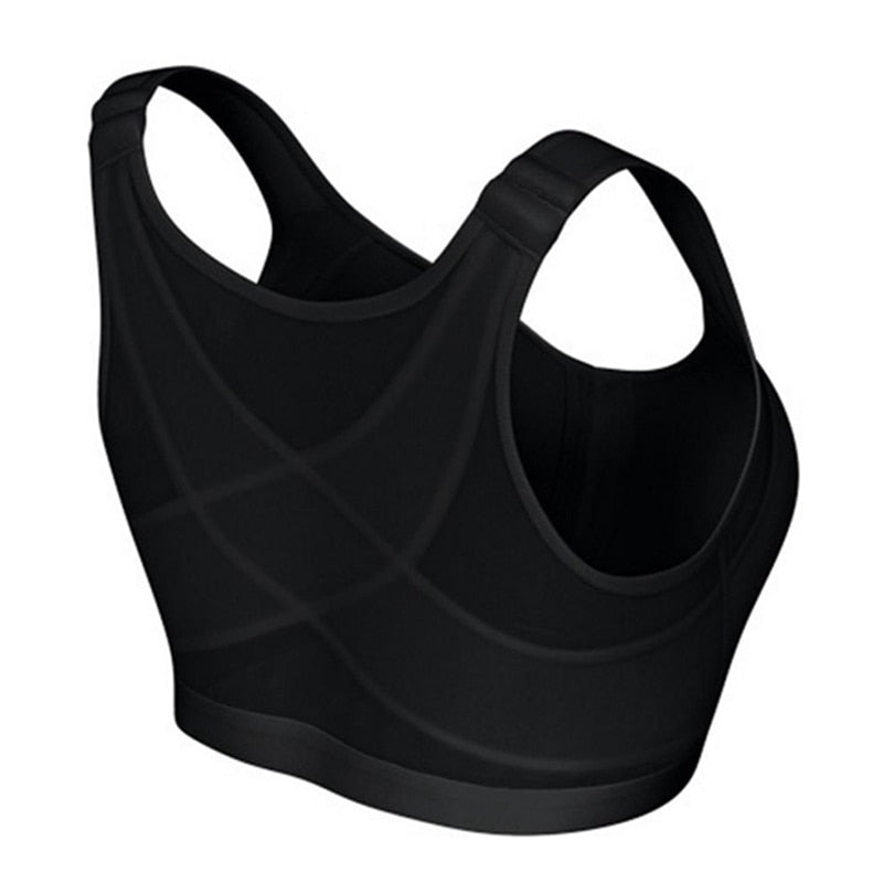 Close-up of comfortable women's posture correcting bra fabric, seamless design & support.
