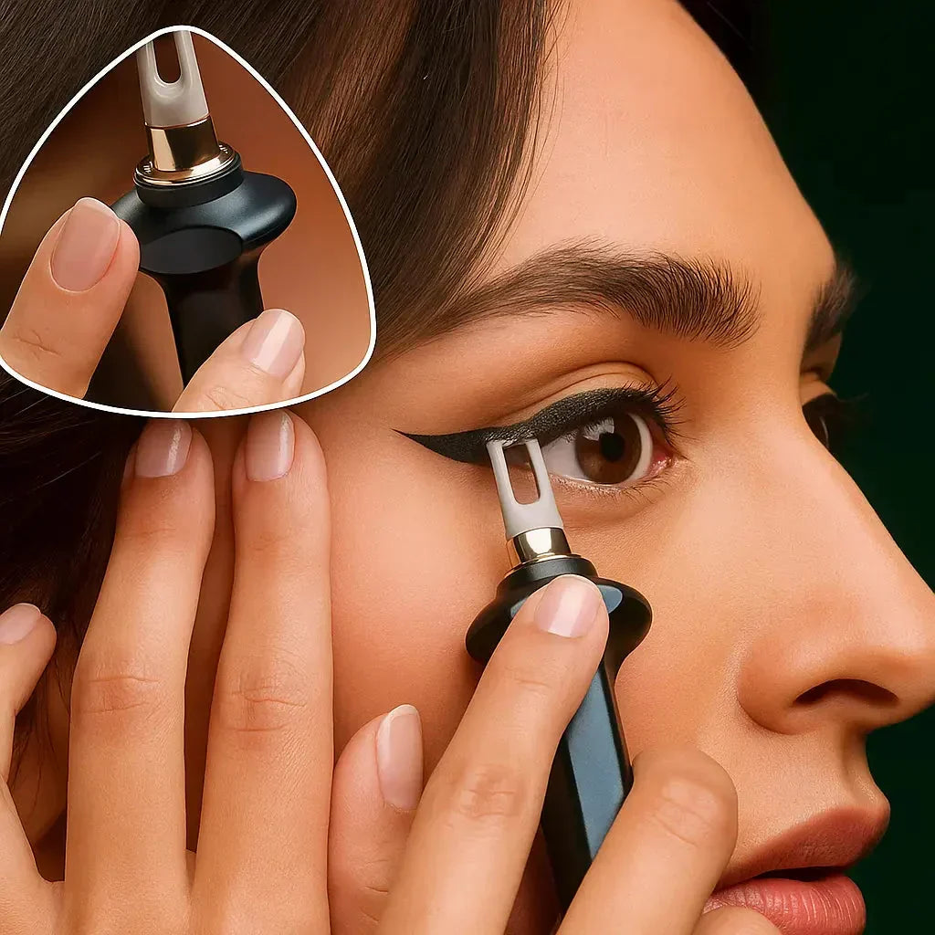 Women's precision eyeliner tool kit with smudge-proof gel for perfect, long-lasting eye makeup.