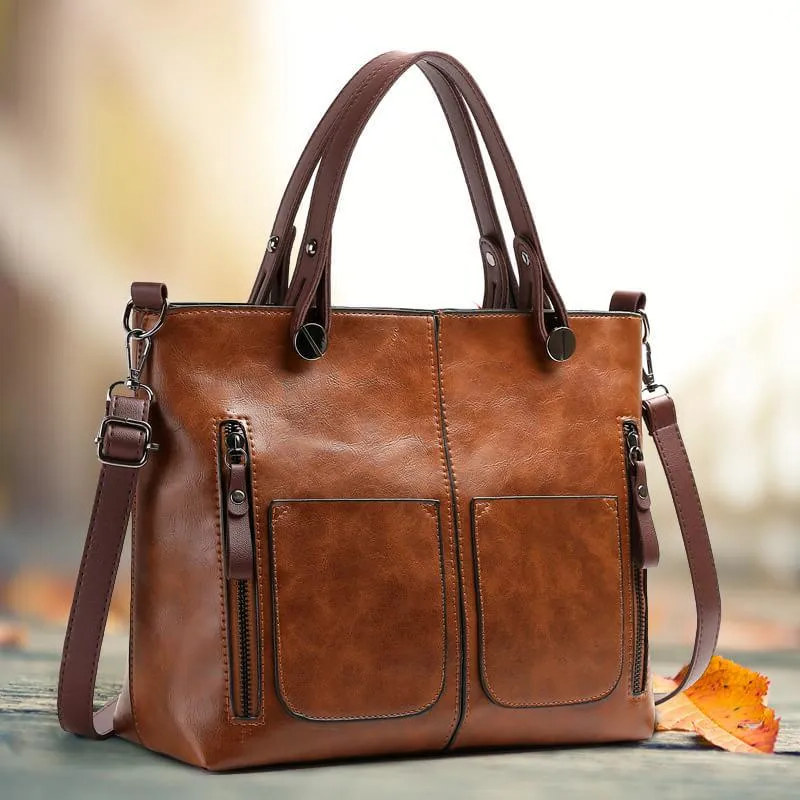 Women's premium genuine leather shoulder bag, elegant and versatile, perfect for everyday use.