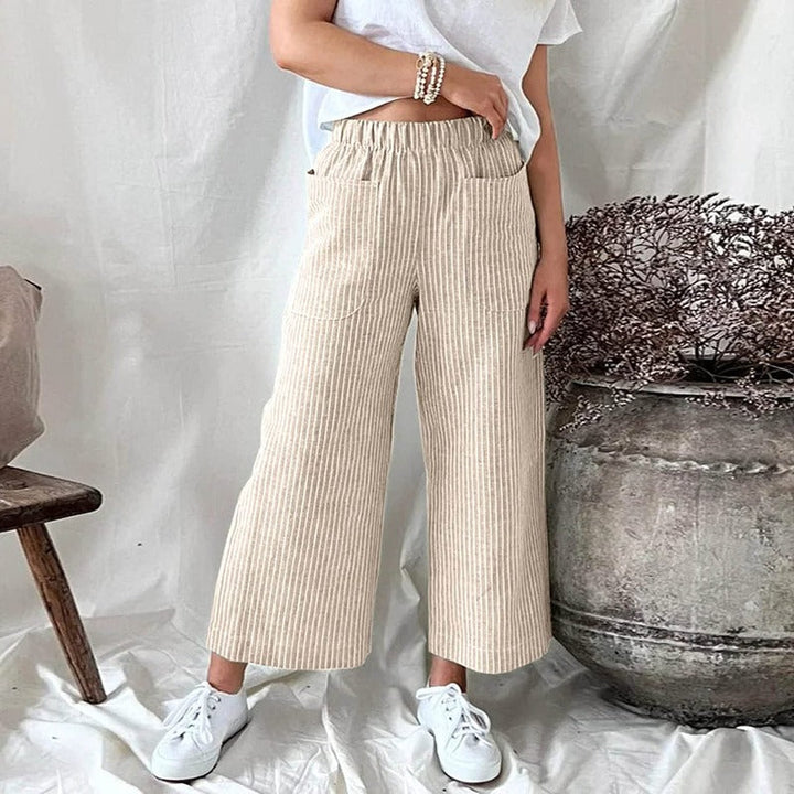 Relaxed fit women's linen pants, breathable and perfect for stylish, eco-friendly casual wear.