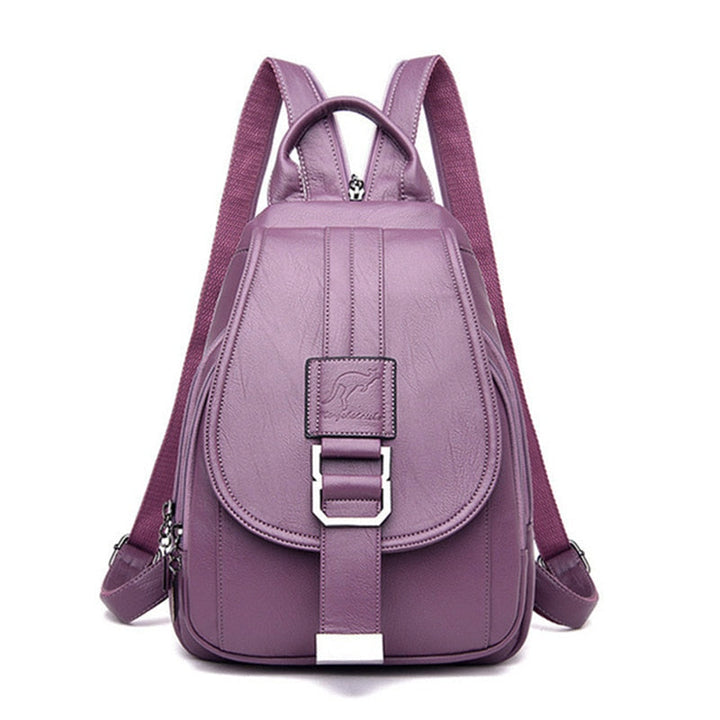 Premium genuine leather women's backpack, water-resistant for everyday style.