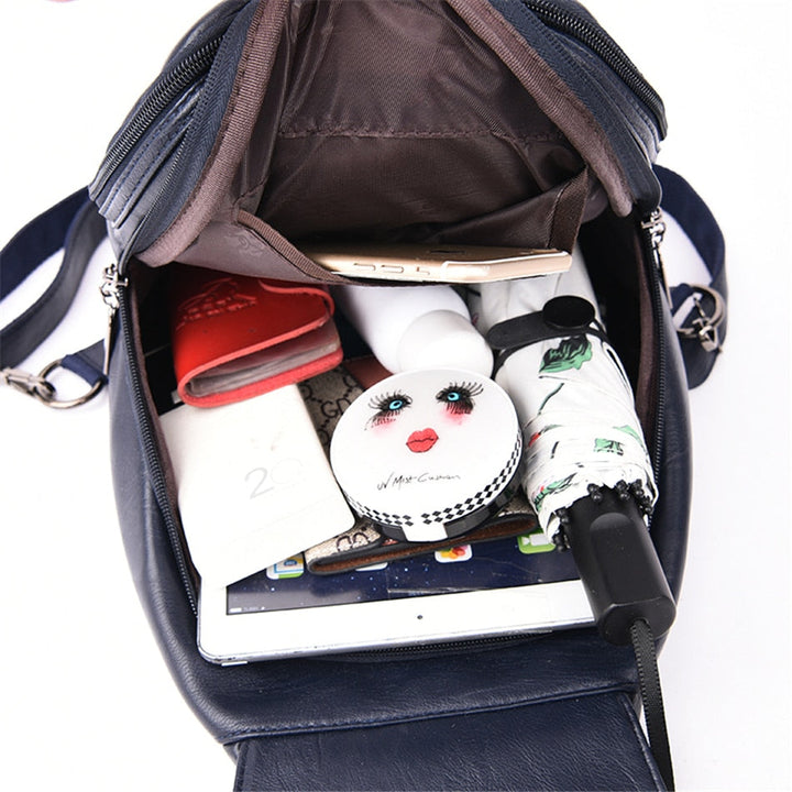 Comfortable softback women's leather backpack, water-resistant & travel-friendly design.