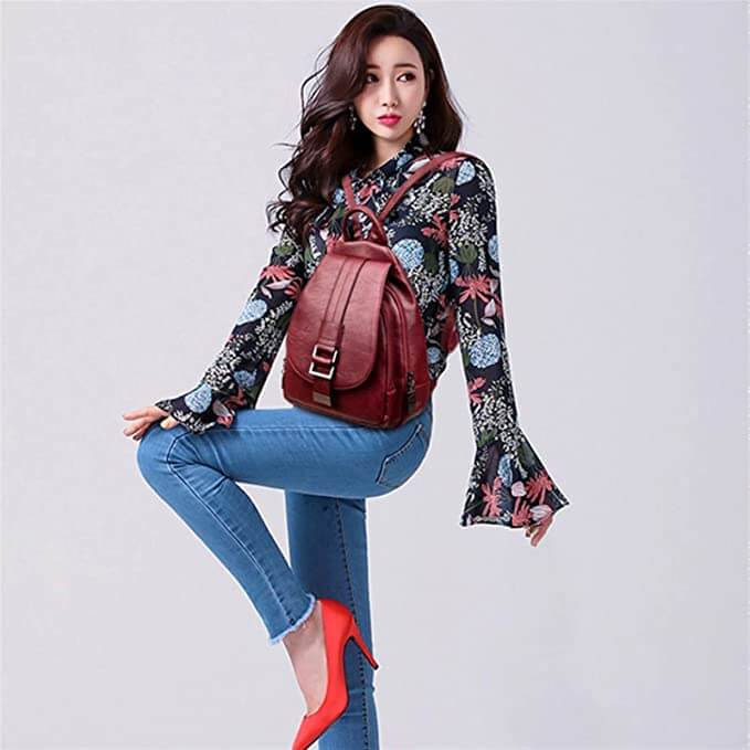 Everyday essential: women's premium leather water-resistant backpack, softback.