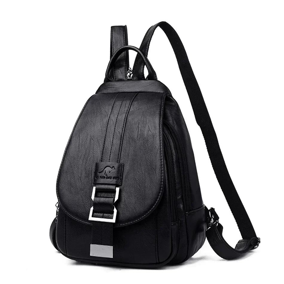 Everyday women's premium leather backpack, durable genuine leather & water-resistant.