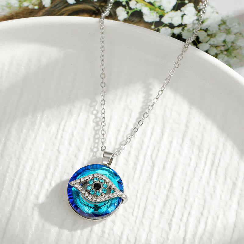 Protective Evil Eye Talisman Necklace for women. A spiritual amulet with symbolic strength, adjustable & chic.