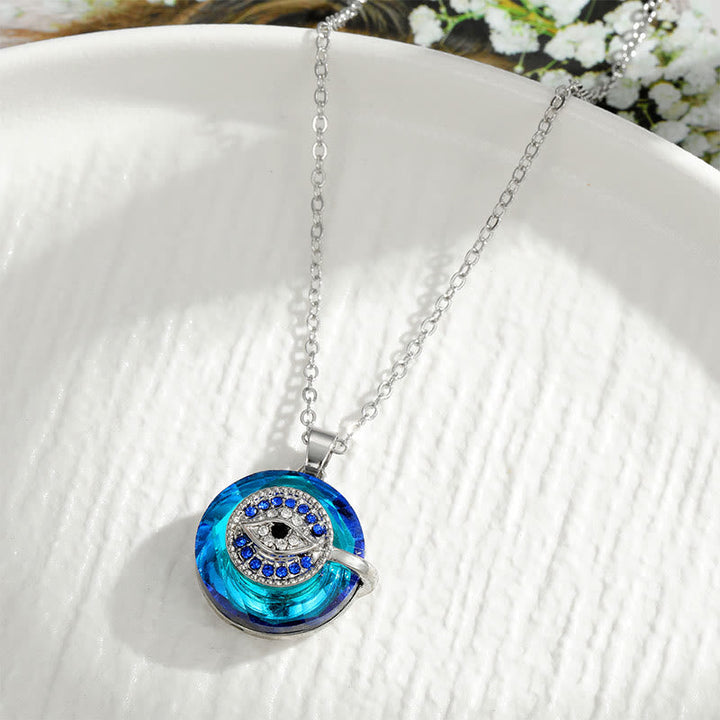 Symbol of Strength: Women's Protective Evil Eye Necklace. A spiritual amulet, adjustable gemstone fashion jewelry.