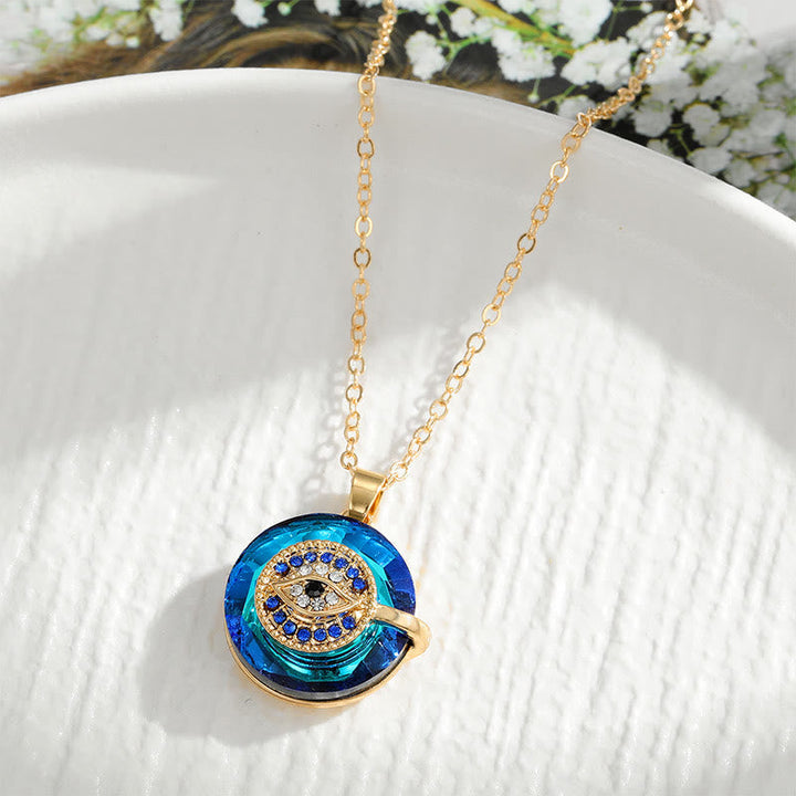 Delicate Women's Evil Eye Necklace, a spiritual amulet offering protection. Adjustable gemstone fashion jewelry.