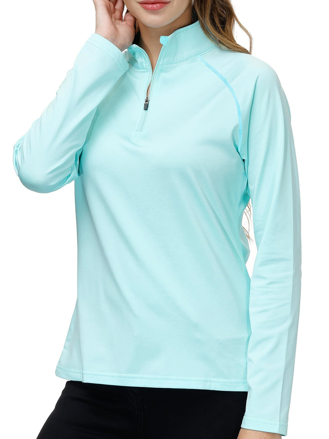 Comfortable women's long sleeve running top, perfect workout apparel.