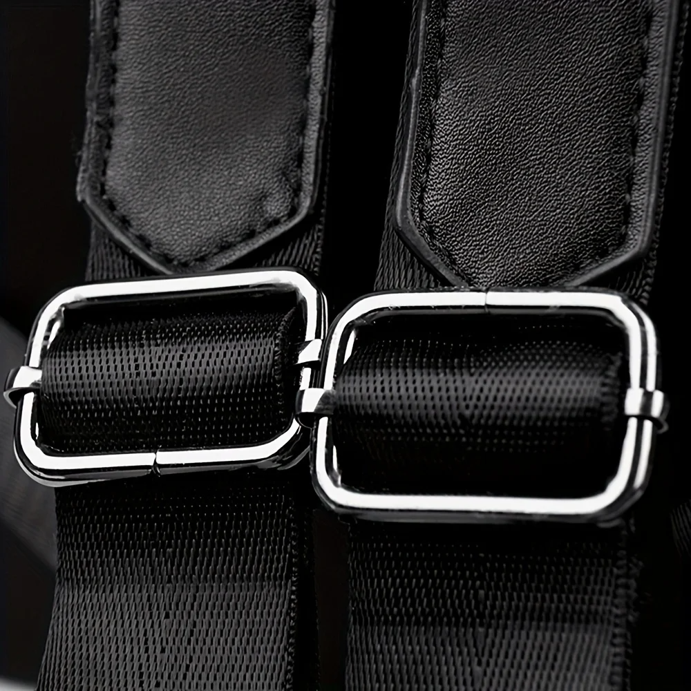Woman with a stylish black quilted convertible backpack, perfect for travel & everyday versatile use.