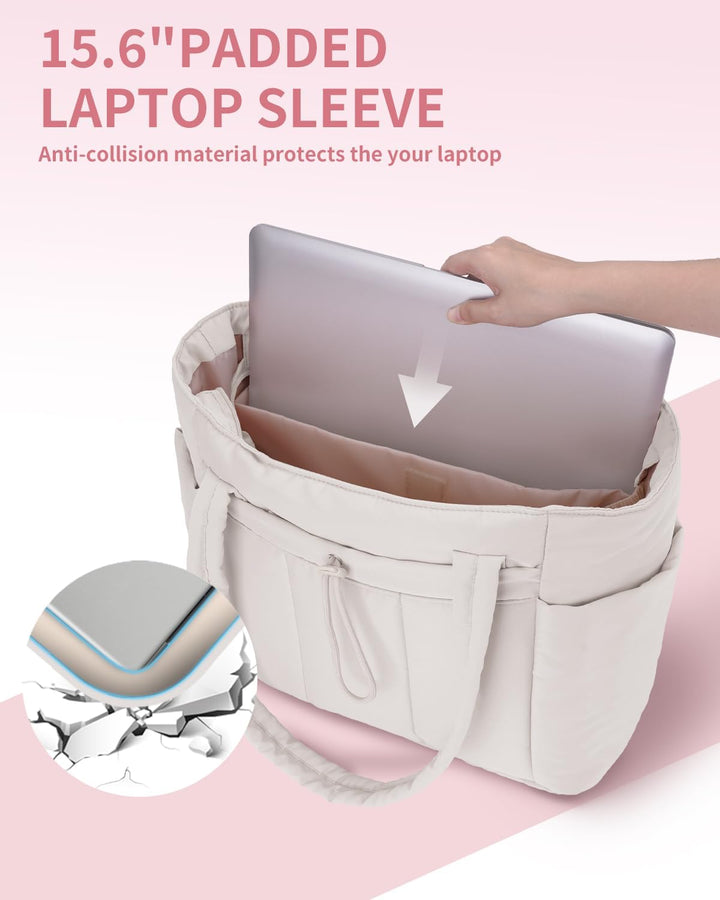 Side profile of the quilted shoulder bag, demonstrating its comfortable carry