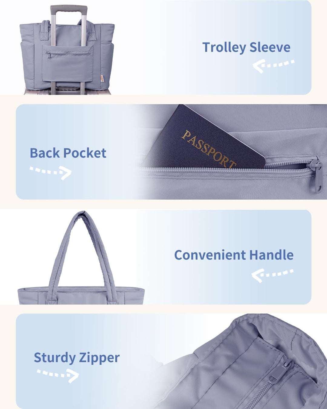 Trendy women's quilted shoulder bag, puffer material with laptop sleeve & bottle holder.