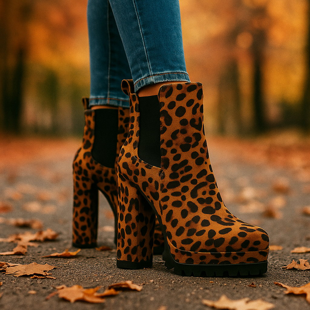 Chic Ravona Rise women's block heel dress boots. Fashionable ankle boots for confident going out style.