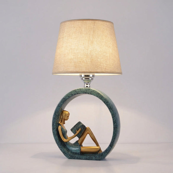 Decorative home decor table lamp, the Readelle sculptural light provides ambient lighting, with a unique resin base, en