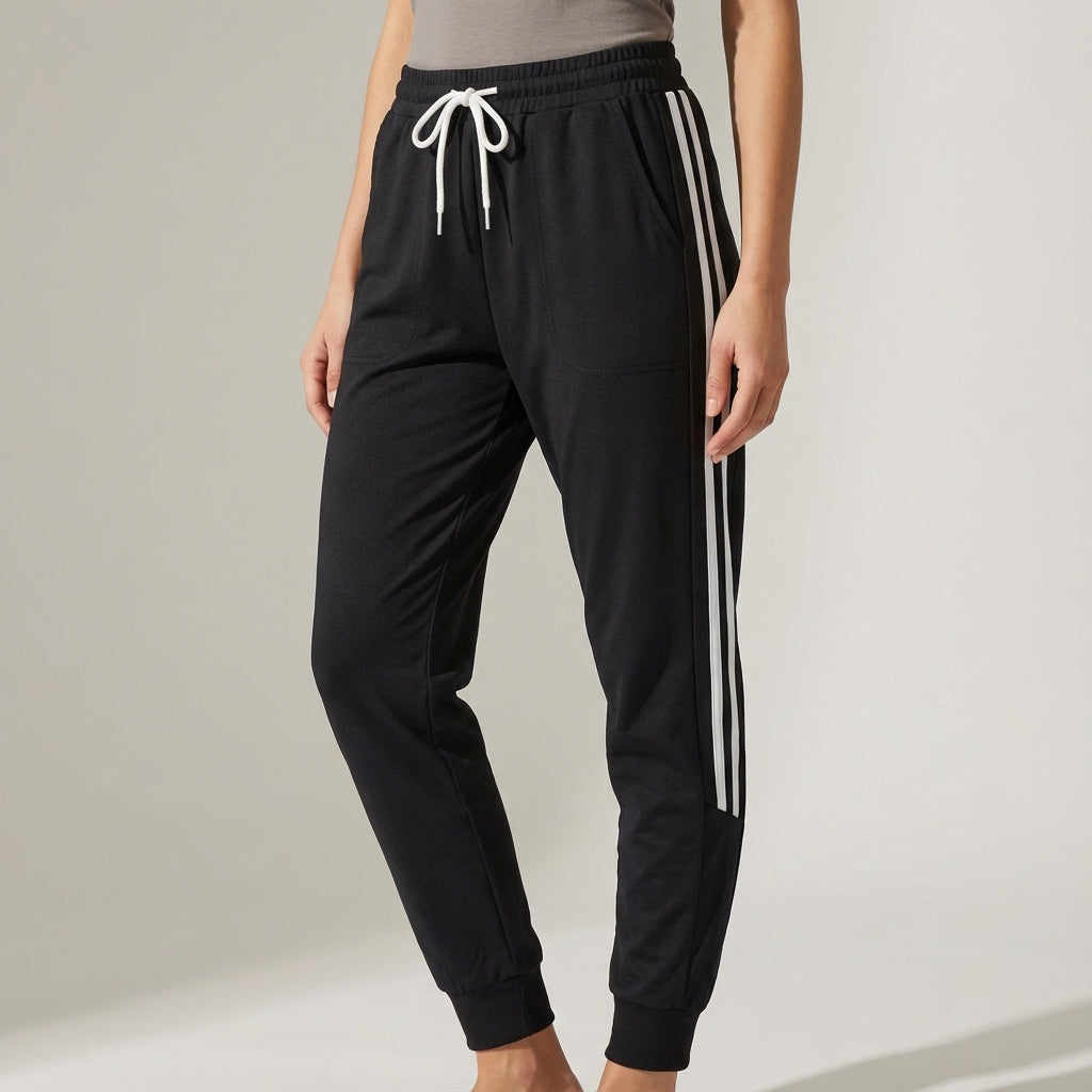 Sporty casual women's jogging pants with comfortable regular fit and adjustable drawstring waistband