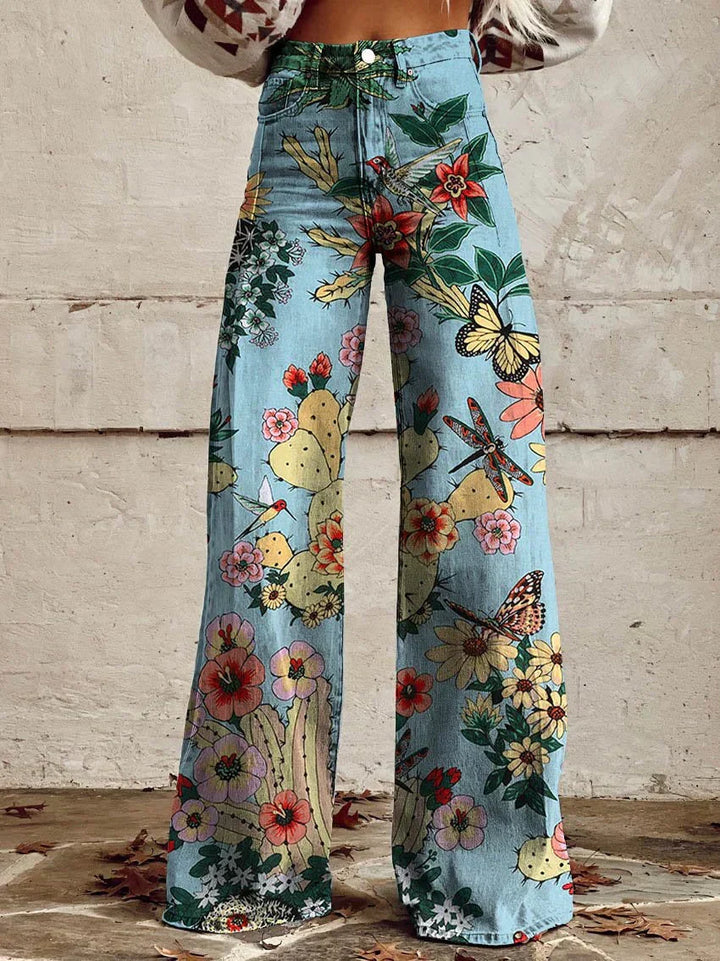 Fashion-forward women's loose fit jeans, perfect wide leg denim for a relaxed summer look.