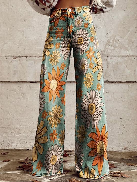 Women's casual baggy pants, comfortable relaxed fit jeans for versatile everyday fashion.