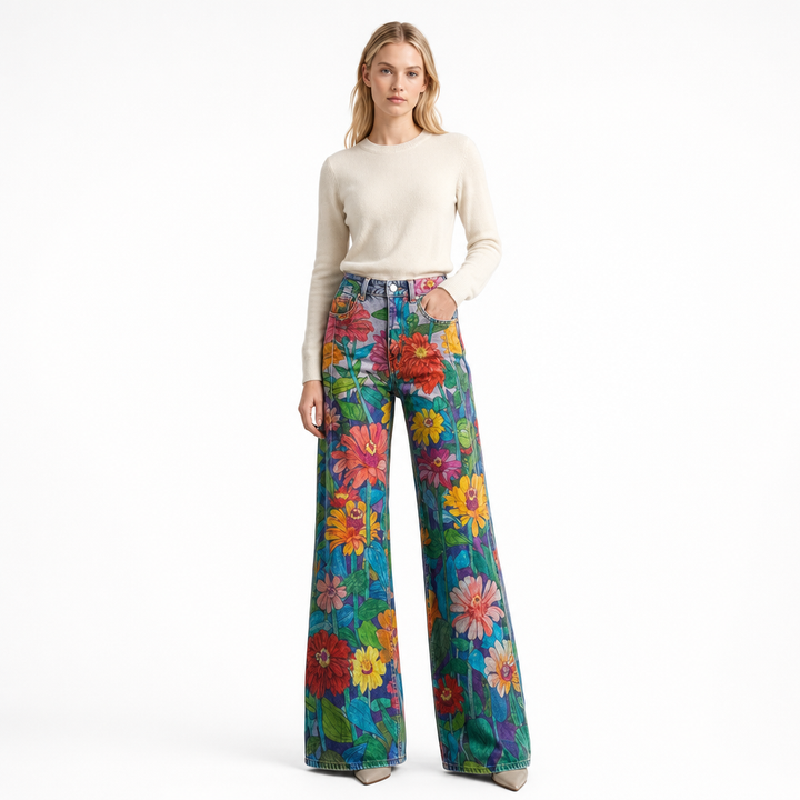 Casual women's baggy denim pants, featuring a relaxed fit for ultimate comfort.