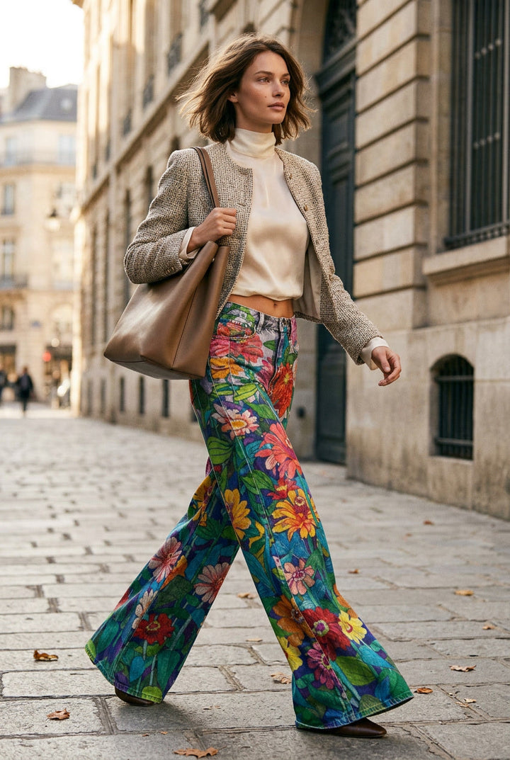 Everyday wear women's jeans with a comfortable baggy fit and stylish wide leg design.
