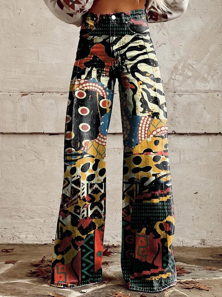 Relaxed fit women's jeans, ultimate comfort in a loose, wide leg design, great for fashion.