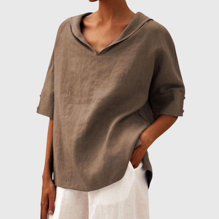 Comfortable long sleeve relaxed fit blouse for women. Perfect for casual, effortless fashion.