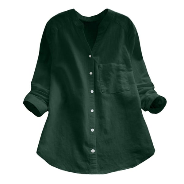 Solid color women's relaxed fit blouse, breathable and chic for versatile spring/summer outfits.
