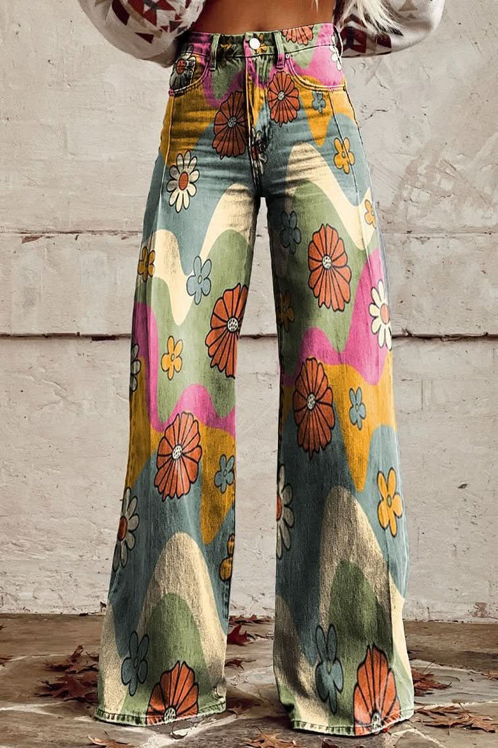 Stylish women's summer jeans, a relaxed fit breathable option for warm weather.