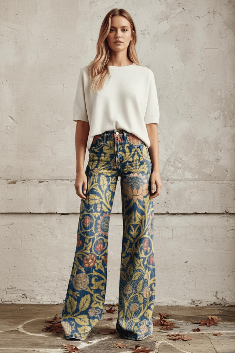 Women's relaxed fit breathable jeans, perfect summer bottoms for comfort and style.