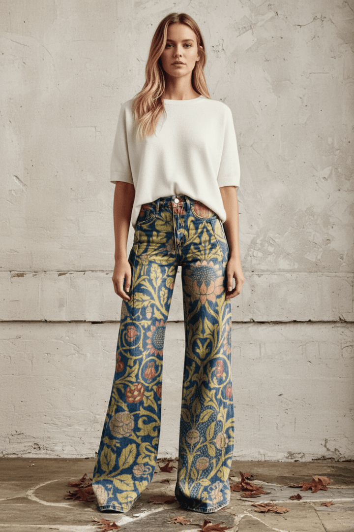 Women's relaxed fit breathable jeans, perfect summer bottoms for comfort and style.